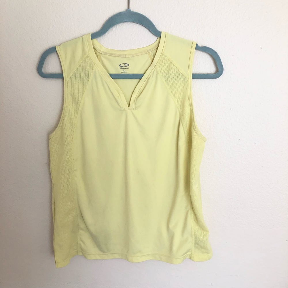 Champion V-Neck Athletic Tank Top Neon Yellow L